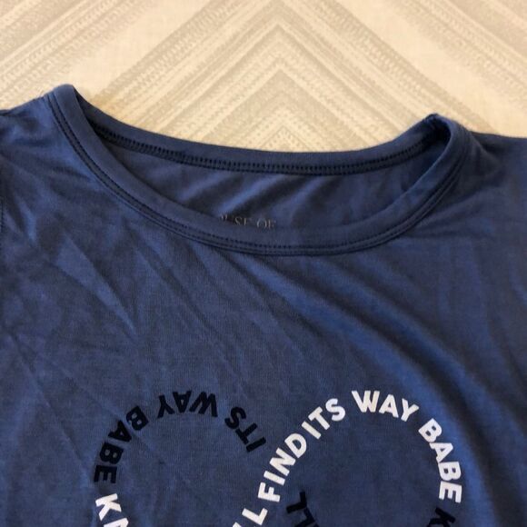 House of Tens Blue ‘Karma Will Find Its Way Babe’ Racerback Tank Top - Size S - Picture 3 of 8